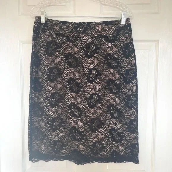 Banana Republic Lined Lace Skirt Sz. 8 Gently Loved - Picture 1 of 7